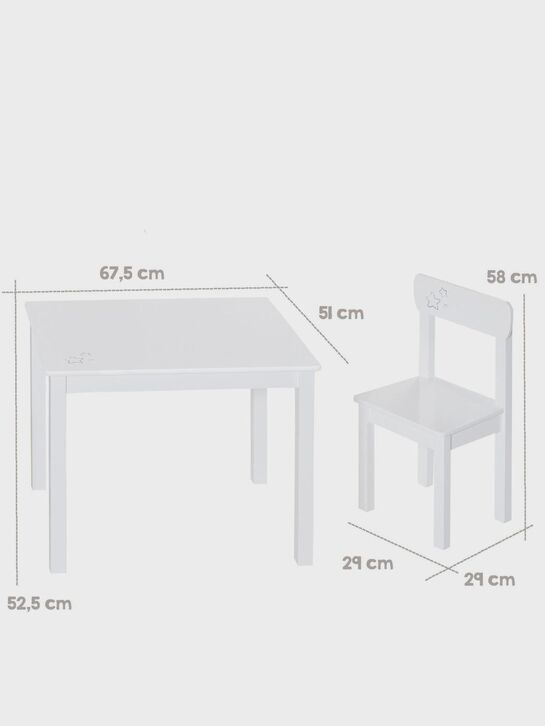 Комплект мебели Little Stars, стол+2 стульчика, белый Roba | Фото 9