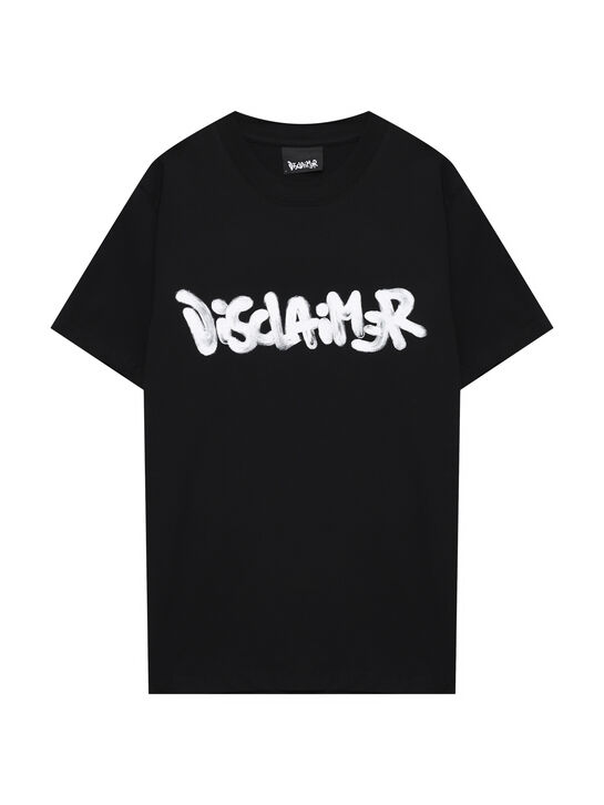 Футболка с белым лого, черная Disclaimer | Фото 1