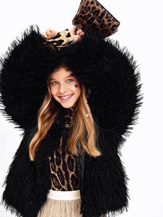 Шуба из эко-меха, черная Patrizia Pepe | Фото 3