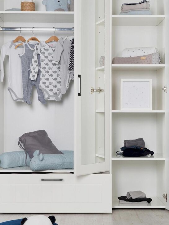 Трехстворчатый шкаф Sylt Baby с зеркалом, белый Roba | Фото 9