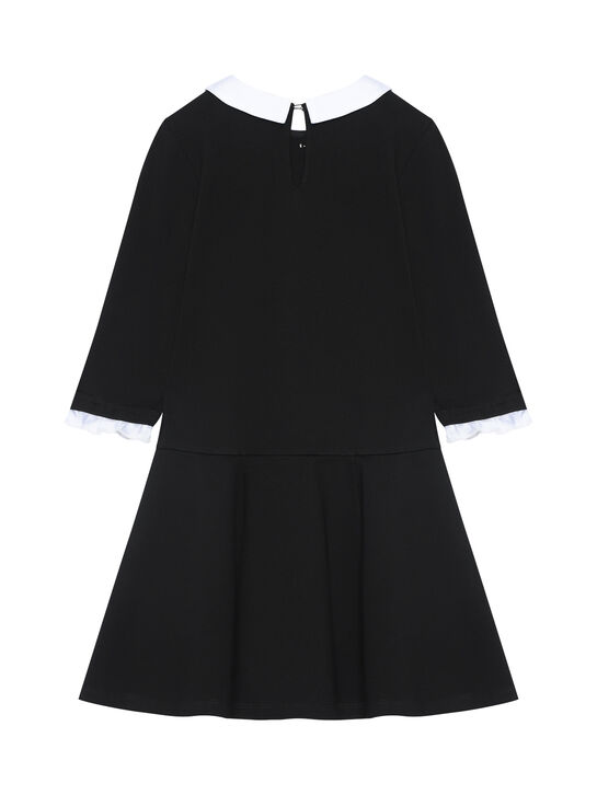 Платье с белым воротником, черное Monnalisa | Фото 2