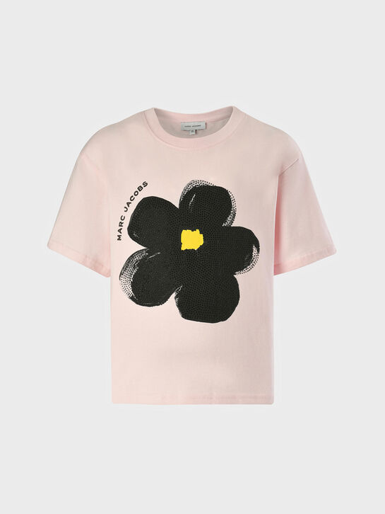 Футболка с черным цветком на груди Marc Jacobs | Фото 1