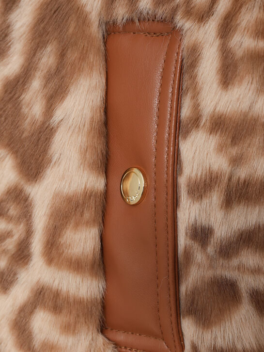 Шуба их эко-меха, леопардовый принт Chloe | Фото 7