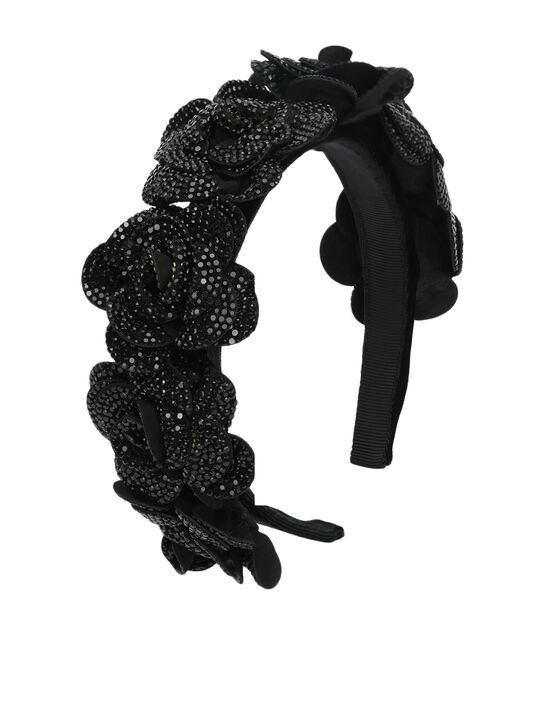 Ободок с розами в стразах, черный Monnalisa | Фото 1