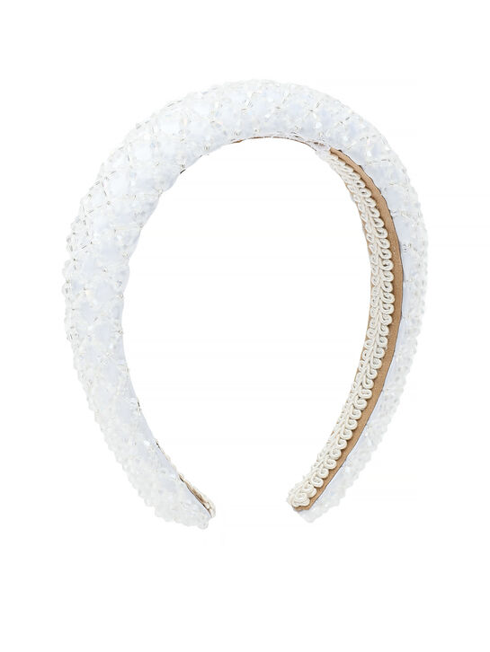 Ободок со стразами, белый Junona | Фото 1