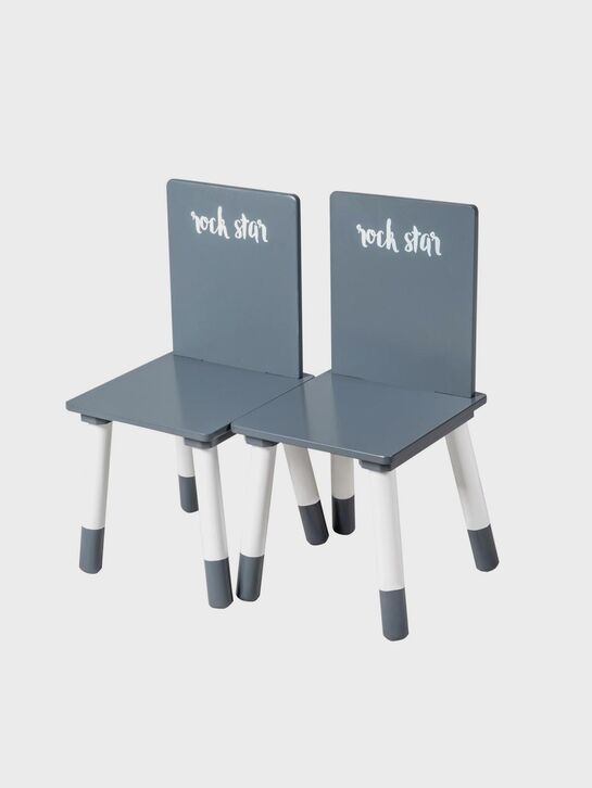 Комплект детской деревянной мебели Rock Star Baby: стол + 2 стульчика, серый/белый Roba | Фото 3
