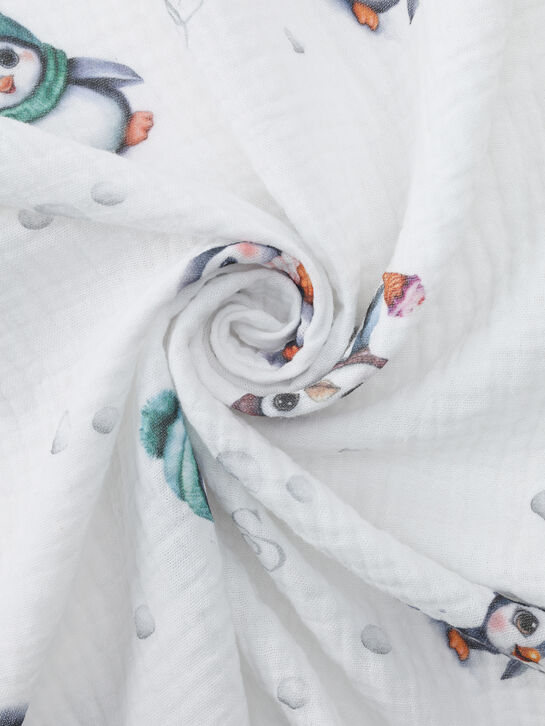 Комплект из 3 пеленок с принтом пингвины, 120х120 см Jan&Sofie | Фото 10