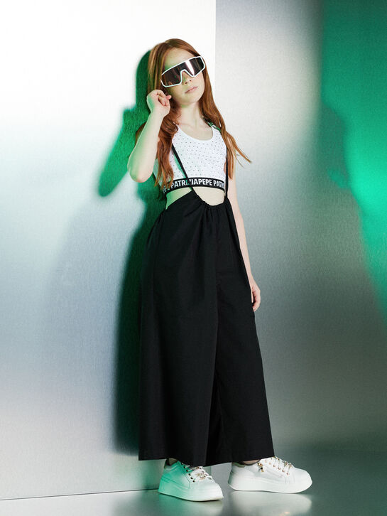 Кроп-топ в стразах с логотипом, белый Patrizia Pepe | Фото 2