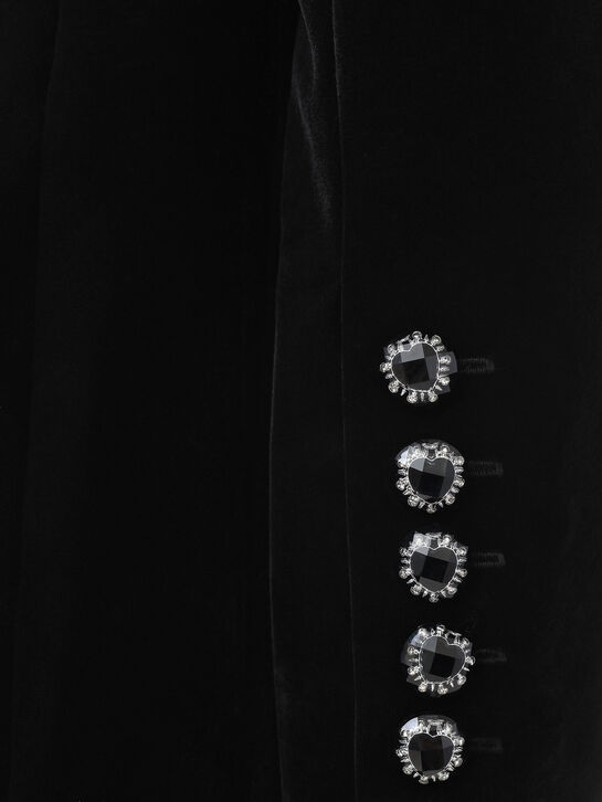 Платье-мини из черного бархата ALINE | Фото 3