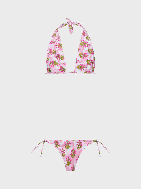 Купальник в полоску с цветочным принтом Saint Barth | Фото 1