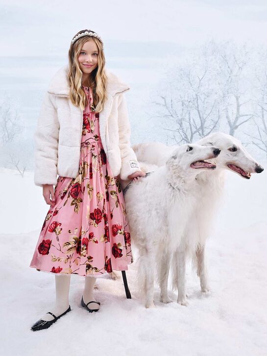 Шуба с высоким воротом, кремовая Molo | Фото 3