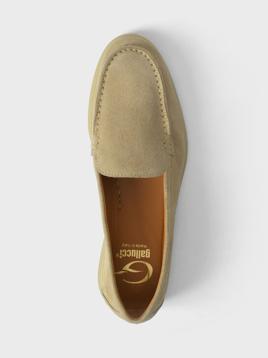 Лоферы замшевые, кремовые Gallucci | Фото 4