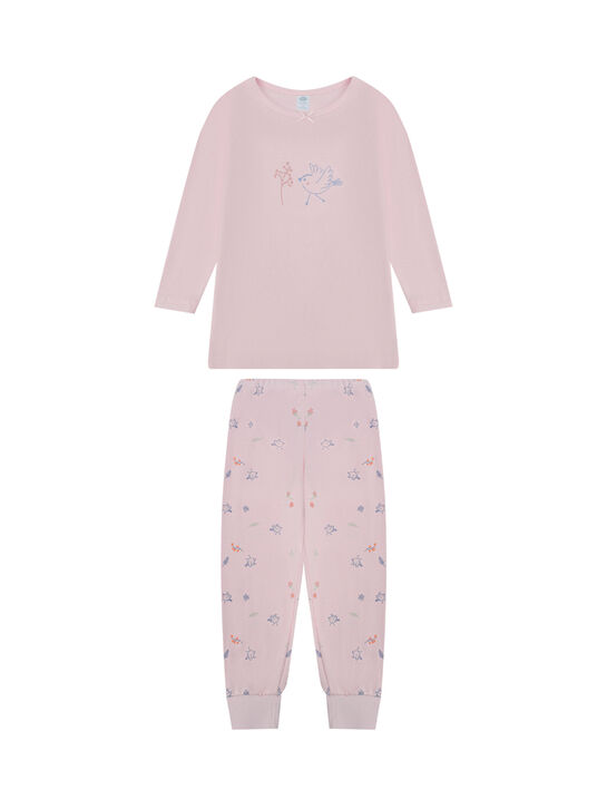 Пижама с принтом &quot;птичка&quot;, розовая Sanetta | Фото 1