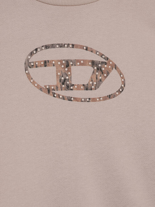 Свитшот с лого в стразах Diesel | Фото 3