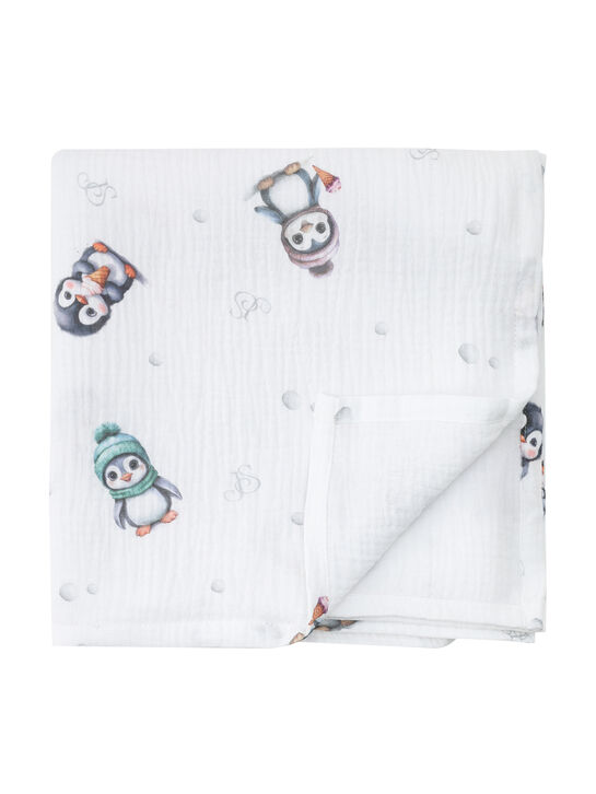 Комплект из 3 пеленок с принтом пингвины, 120х120 см Jan&Sofie | Фото 8