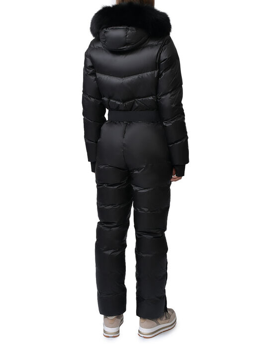 Комбинезон с меховой опушкой на капюшоне, черный Freedomday | Фото 4
