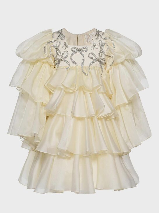 Платье с серебряными бантиками из страз Maison Ava | Фото 1