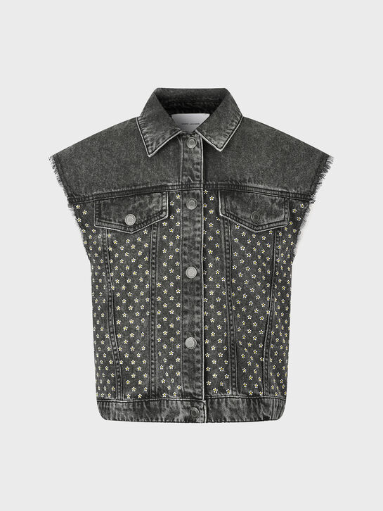 Джинсовый жилет со стразами Marc Jacobs | Фото 1