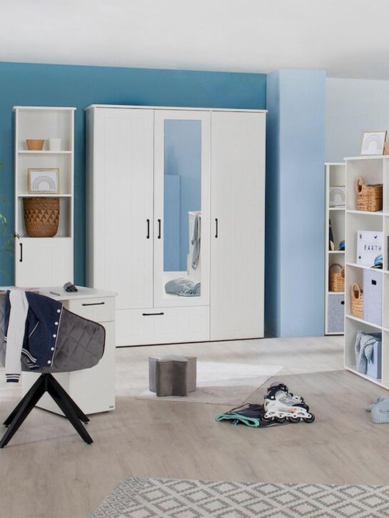 Трехстворчатый шкаф Sylt Baby с зеркалом, белый Roba | Фото 5