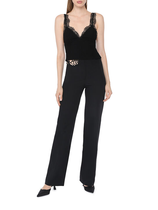 Топ с трикотажными бретелями, черный Blumarine | Фото 2