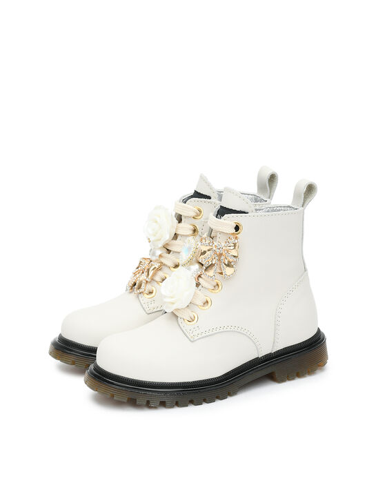 Ботинки с розой и бантом Monnalisa | Фото 2