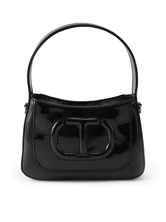 Сумка с лого в тон, черная TWINSET | Фото 1