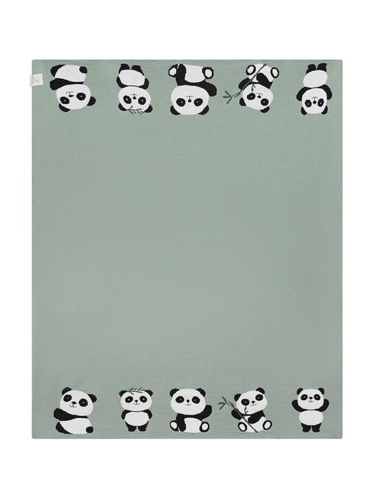 Плед вязаный с декором &quot;панды&quot; Maglificio di Verona | Фото 2