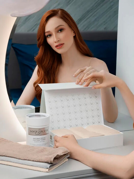 Набор полотенец 3шт 30x30см, Soft touch Soft Silver | Фото 6