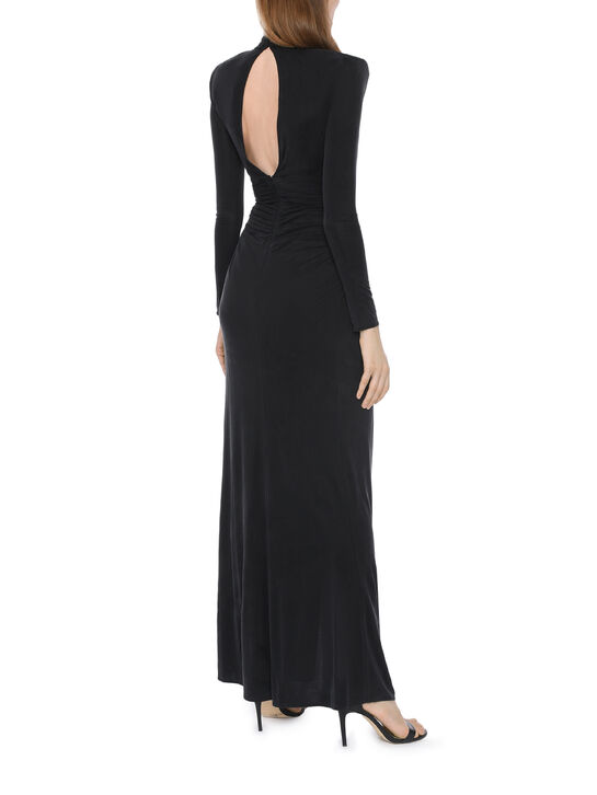 Платье с драпировкой, черное Elisabetta Franchi | Фото 7