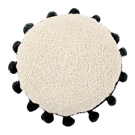 Подушка бежевая с черными кисточками 48d Lorena Canals | Фото 1