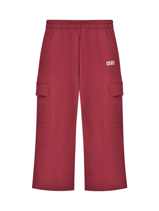 Спортивные брюки с карманами-карго, бордовые The New Society | Фото 1