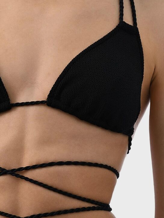 Купальник раздельный с удлиненной шнуровкой, черный NATAYAKIM | Фото 5