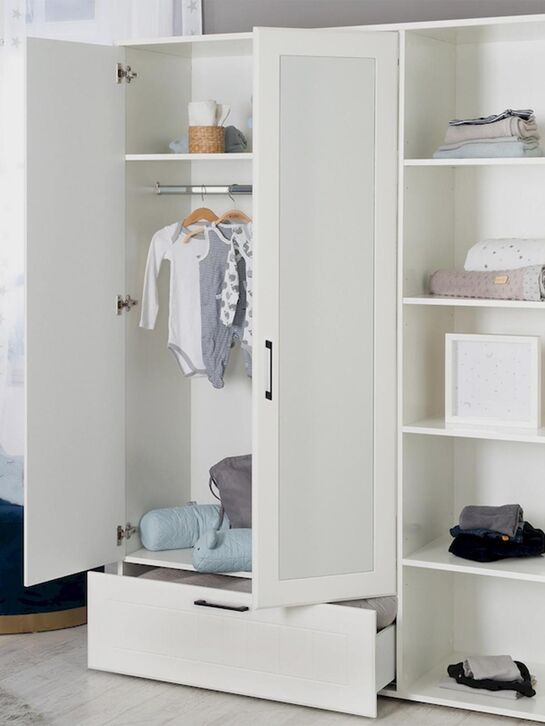 Трехстворчатый шкаф Sylt Baby с зеркалом, белый Roba | Фото 4