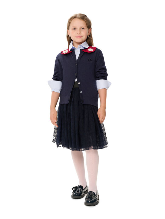 Кардиган с красным воротником, синий Dolce&Gabbana | Фото 1