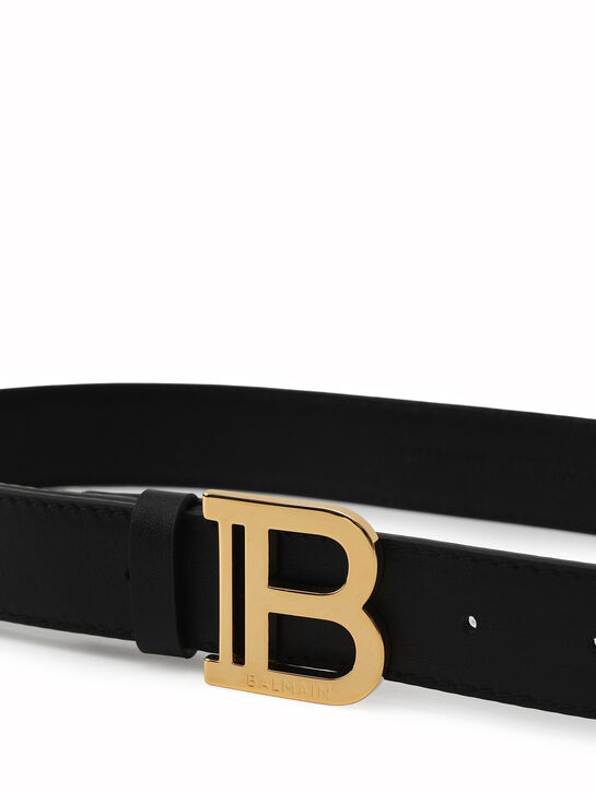 Ремень кожаный, черный Balmain | Фото 2