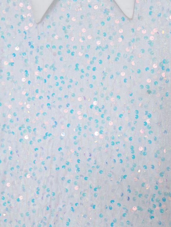 Платье с голубыми пайетками, белое Dan Maralex | Фото 3