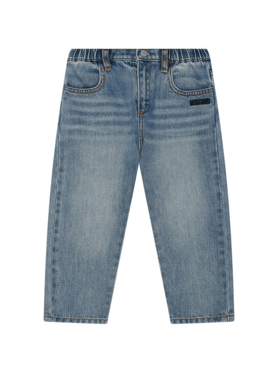 Джинсы выбеленные, голубые Moschino | Фото 1