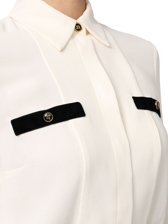 Блузка с воланами на манжетах Elisabetta Franchi | Фото 5