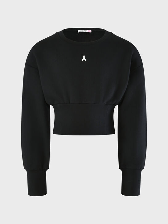 Свитшот укороченный, черный Patrizia Pepe | Фото 1