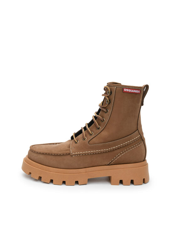 Ботинки замшевые, коричневые Dsquared2 | Фото 1