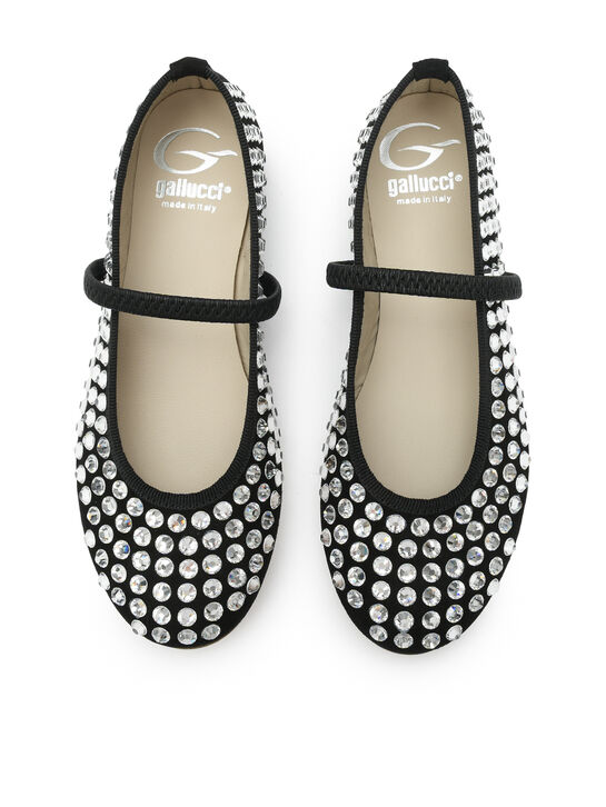 Туфли со стразами, черные Gallucci | Фото 4