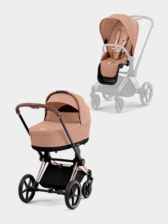 Коляска 3 в 1 Priam IV Rosegold, Cozy Beige со спальным блоком Lux Carry Cot, креслом Cloud T и базой Isofix CYBEX | Фото 2
