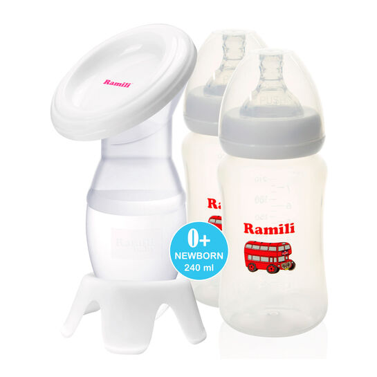 Ручной молокоотсос MC200 с двумя противоколиковыми бутылочками Ramili | Фото 1
