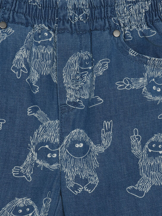 Джинсы с принтом йети, синие Stella McCartney | Фото 3