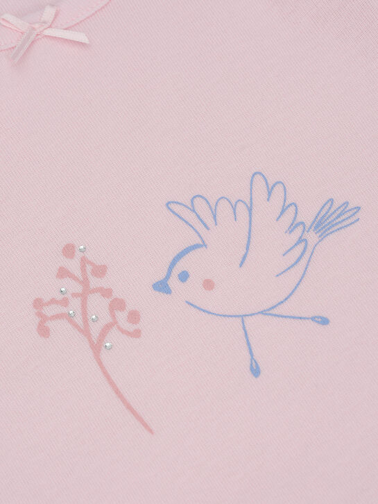 Пижама с принтом &quot;птичка&quot;, розовая Sanetta | Фото 3