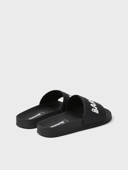 Шлепанцы с лого, черные Barrow | Фото 3