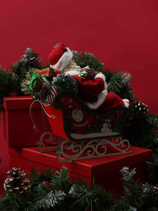 Новогодний сувенир Санта в санях 28Xx16×26 см Timstor | Фото 3