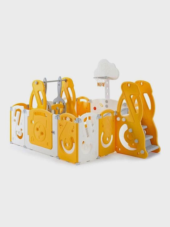 Манеж Kids SUPREME Music 160x160 Yellow с качелями UNIX Kids | Фото 1