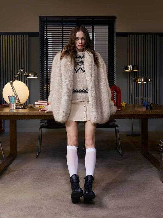 Шуба из эко-меха MSGM | Фото 2