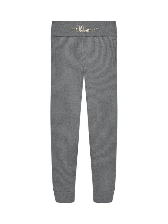 Брюки вязаные, серые Chloe | Фото 1